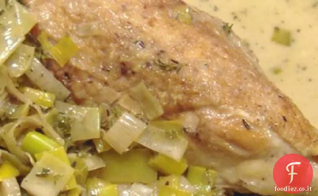 Pollo e porri con Creme Fraiche
