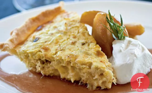 Torta di granchio Dungeness con mele brasate e Meyer Lemon Crème Fraîche