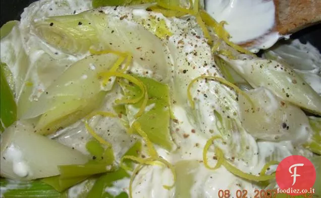 Porri brasati turchi con olive