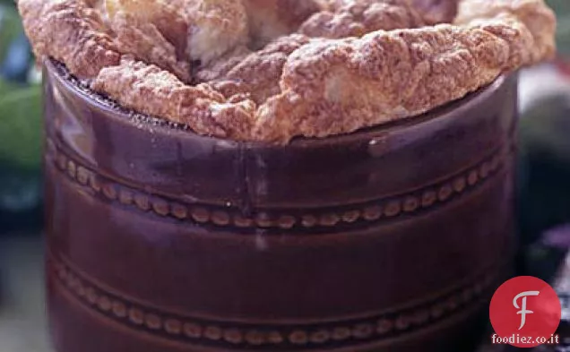 Soufflé di pancetta, patate e Gruyère
