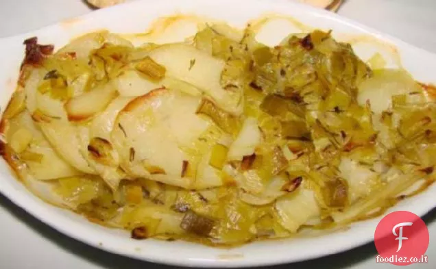 Gratin di patate e porri
