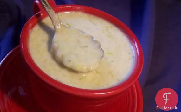 Crema di zuppa di porri con cipolle