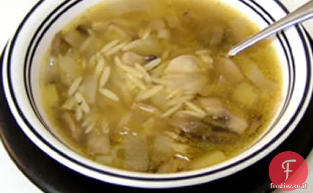 Zuppa di funghi e porri