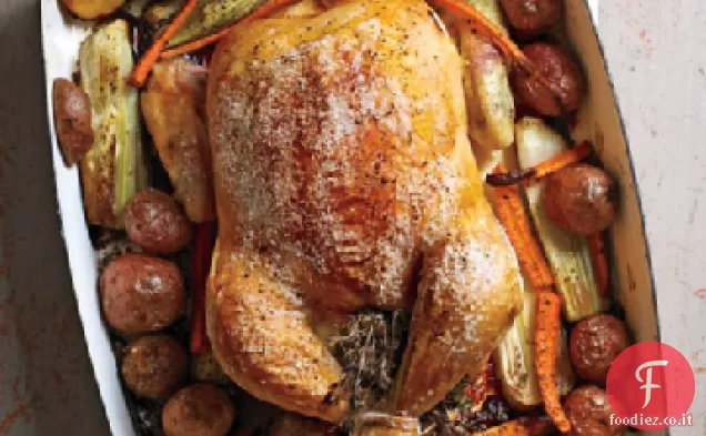 Pollo e verdure arrostite alle erbe