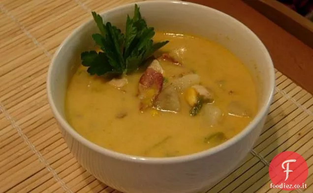 Zuppa di pollo in stile tailandese