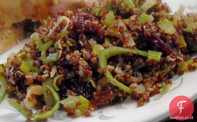 Ripieno di Quinoa con porri, noci e ciliegie