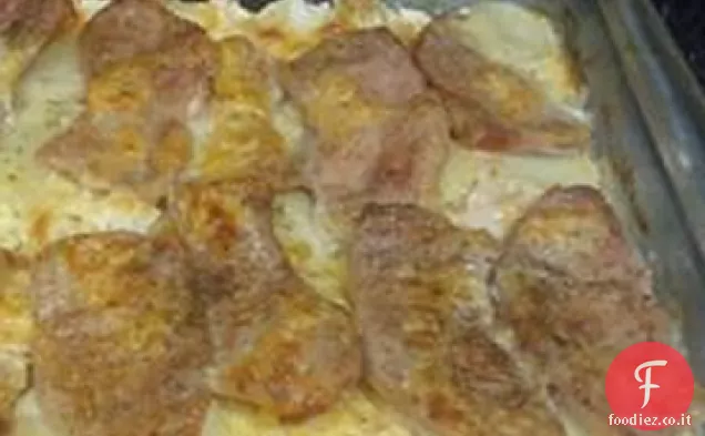 Patate smerlate e braciole di maiale