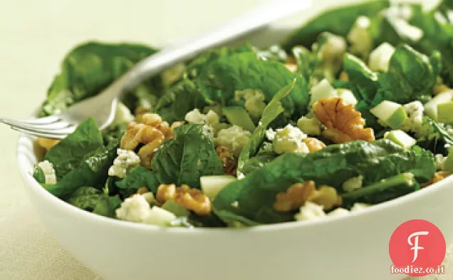 Insalata di cuori di Romaine con mela, cipolla rossa e vinaigrette di sidro