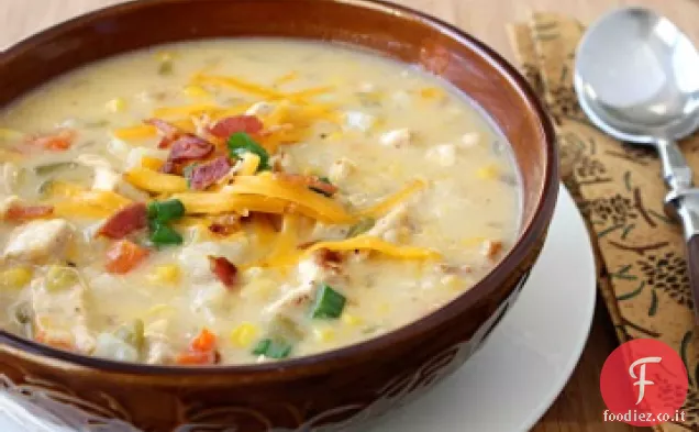 Zuppa di mais e cheddar