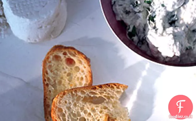 Toast al formaggio di capra alle erbe