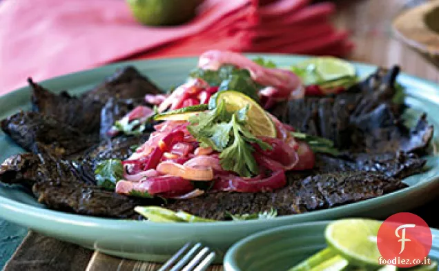 Bistecche gonna con cipolla rossa Mojo