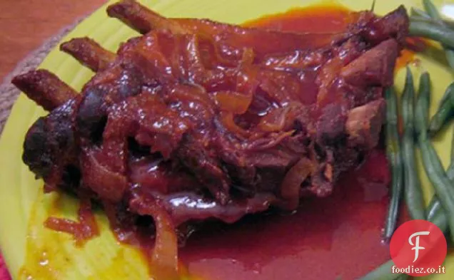 Lento cotto barbecue costole (per pentola di coccio)