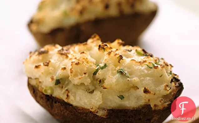 Patate al forno due volte con cipolle verdi