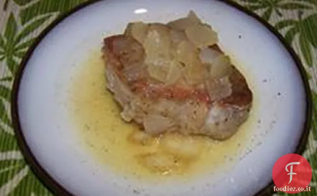 Braciole di maiale Gingered in succo d'arancia