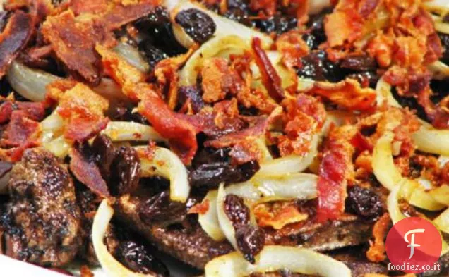 Fegato di vitello brandito e cipolle
