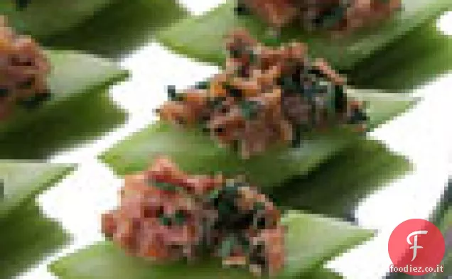 Prosciutto alla diavola su sedano