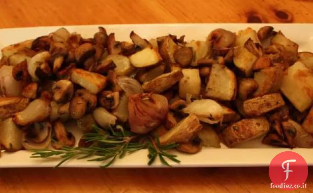 Patate arrostite russe con funghi