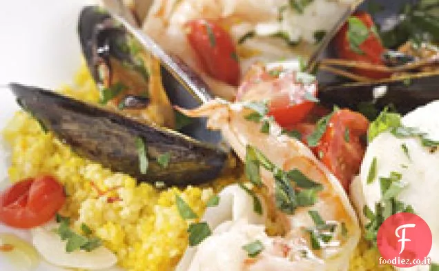 Stufato di pesce con Couscous allo zafferano