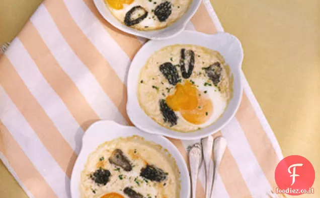 Uova e spugnole cotte in crema