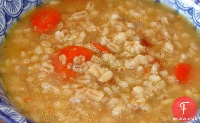 Crema di orzo e zuppa di aneto