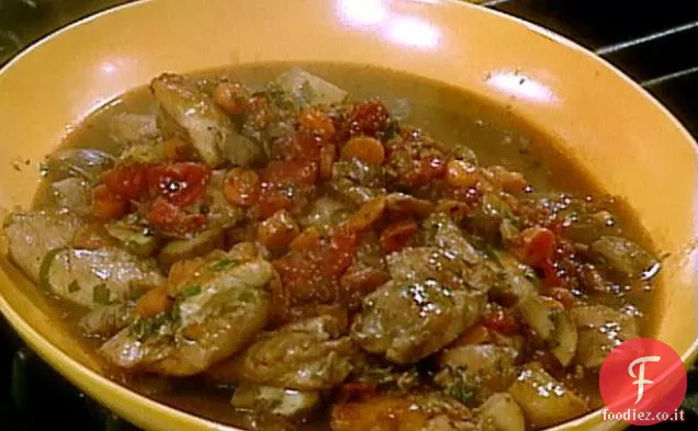 Pollo con Vino Rosso e Dragoncello