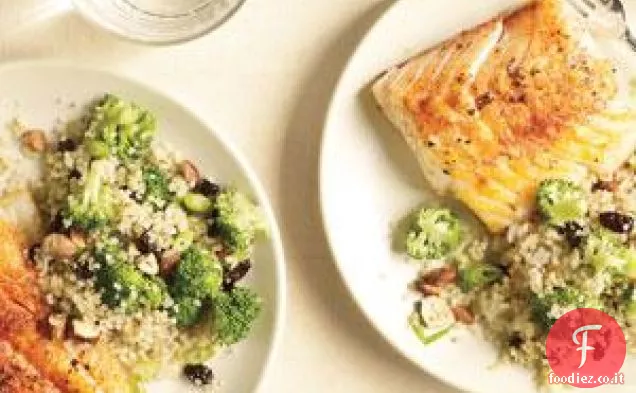 Baccalà Speziato con broccoli-quinoa Pilaf
