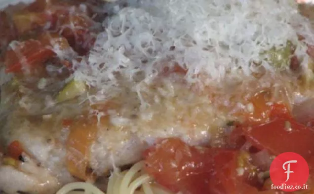 Scaloppini di Maiale con Olive Verdi, Pomodoro e Vino Bianco