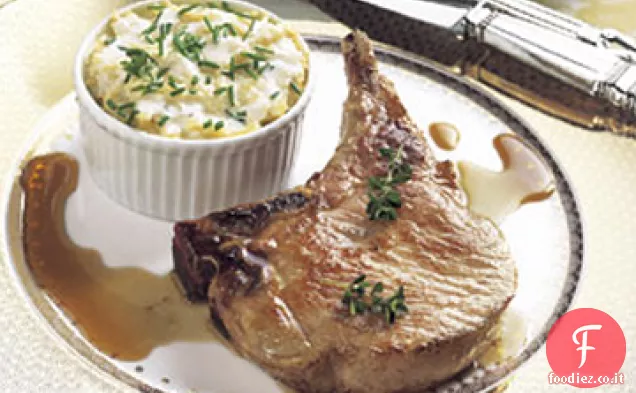 Braciole di maiale arrosto con Vinaigrette di Prosciutto Serrano