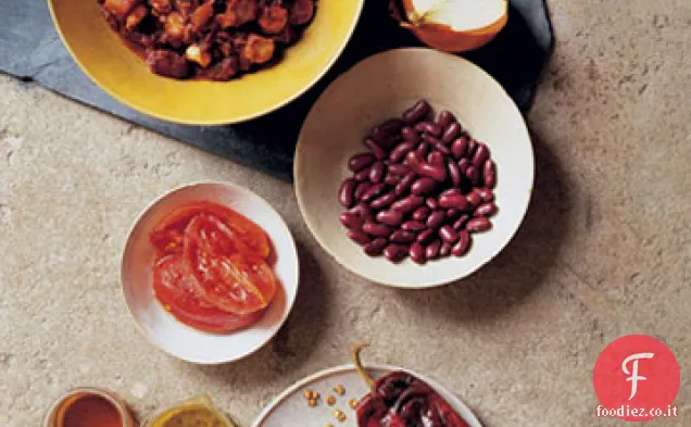 Carne di maiale tagliuzzata in peperoncino rosso