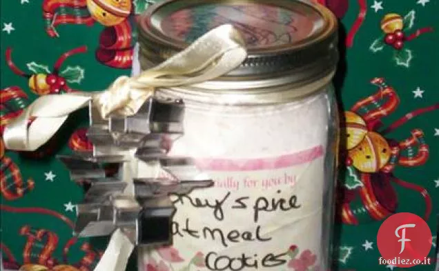 Miscela di biscotti di farina d'avena con spezie al miele-Regalo in un barattolo