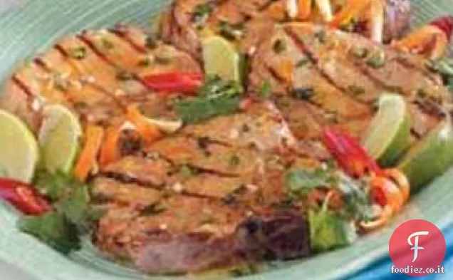 Braciole di maiale glassate al lime