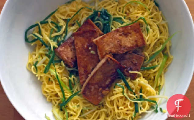 Tagliatelle allo zenzero e scalogno di Momofuku con Tofu