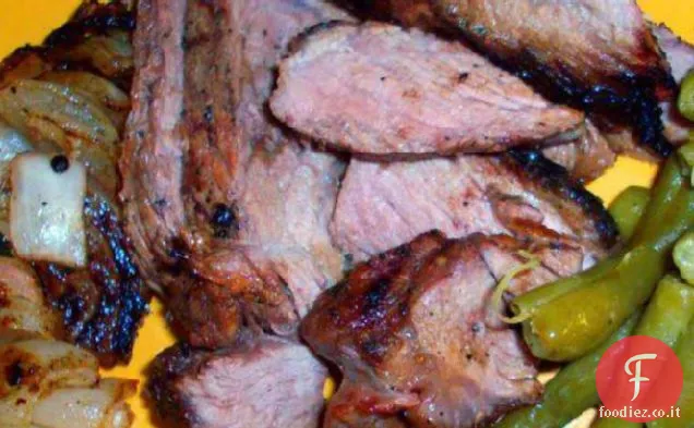 Spiedini di bistecca al limone con salsa di immersione al limone