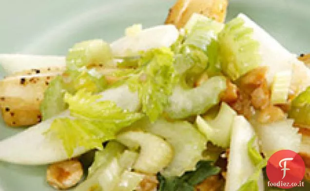 Pastinaca arrosto, cuore di sedano e insalata di mele
