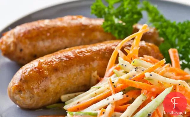 Salsiccia di pollo con ricetta Slaw mela