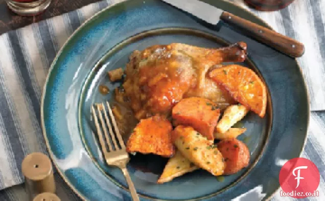 Patate dolci arrosto e pastinaca con peperoncino in polvere