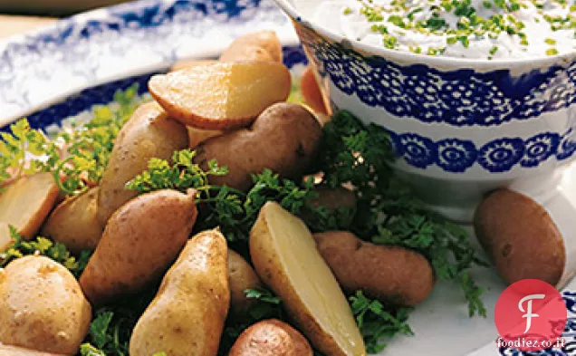 Fingerling Patate e fonduta di formaggio di capra