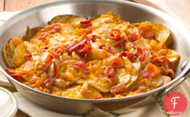 Padella Patate con pancetta e Cheddar