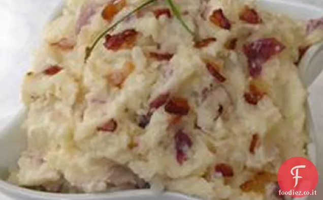 Purè di patate condito con bistecca di Montreal