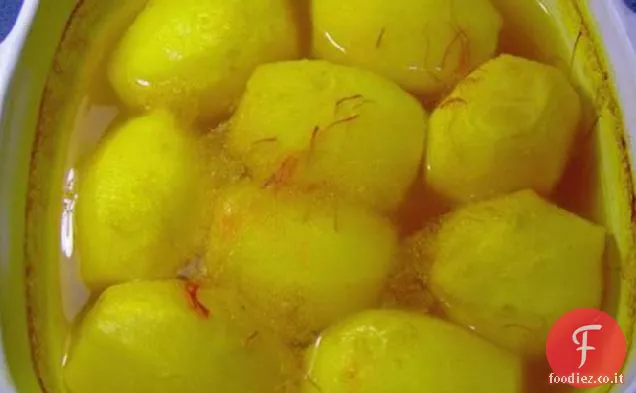 Patate brasate in brodo di zafferano