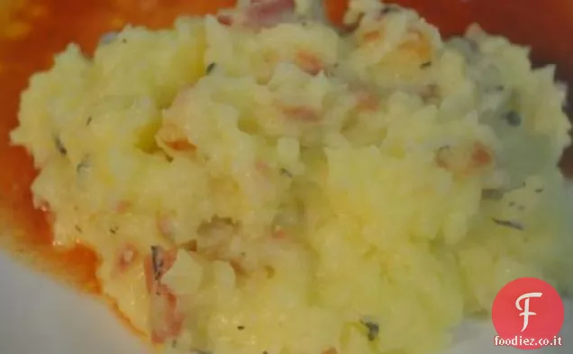 Purè di patate con pancetta e salvia