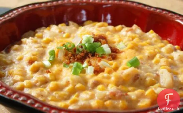 Zuppa di patate e mais facile-Pentola di coccio