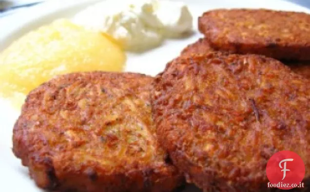 Latkes di patate di Ricotta con salsa di mele