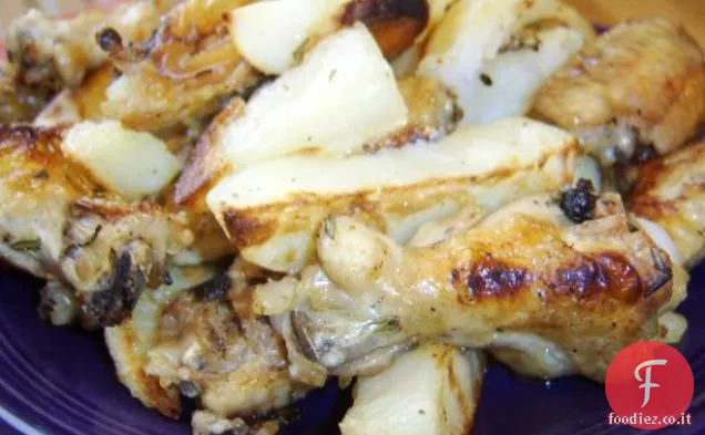Stuzzichini di Pollo arrosto e Patate al limone