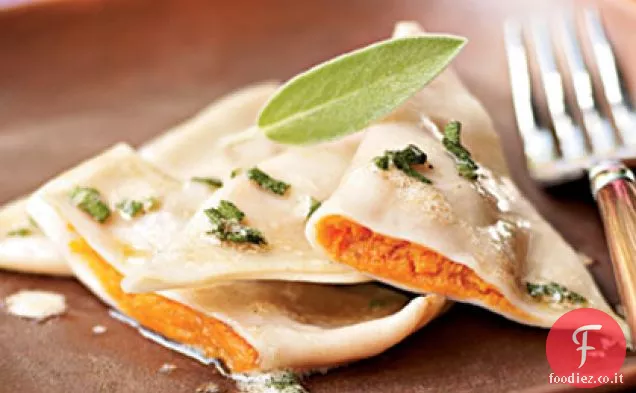 Ravioli di Patate Dolci con Burro Marrone Limone-Salvia