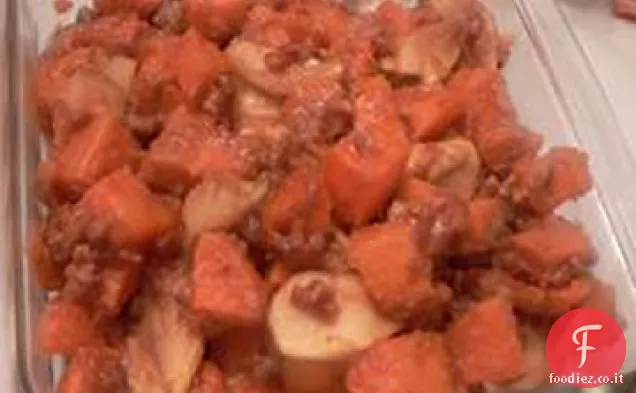 Casseruola di patate dolci e mele
