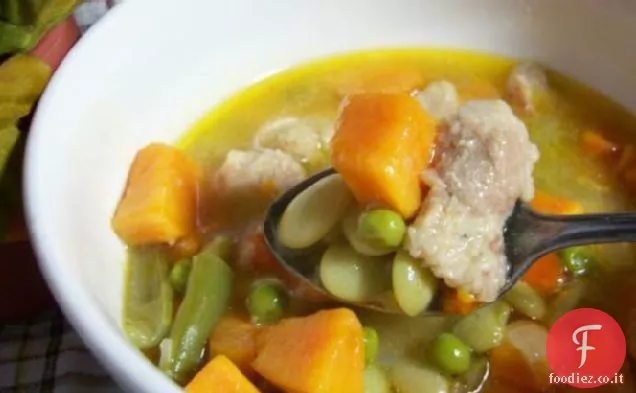 Zuppa di patate dolci e maiale