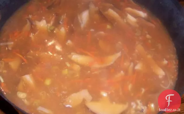 Zuppa di maiale calda e acida