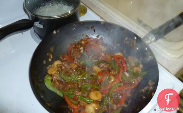 Manzo e peperoni in salsa Hoisin