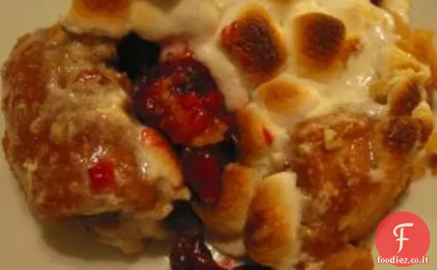 Patate dolci candite con mirtilli rossi